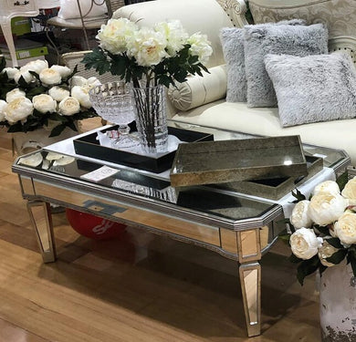 Elle Bliss Mirrored Coffee Table (Ribbed) Rectangle