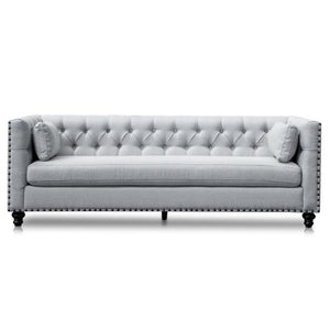 Abigail 3 Seater Sofa - Light Grey Texture - Modern Boho Interiors