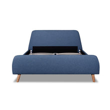 Load image into Gallery viewer, Ainslie Queen Bed Frame - Blue Fabric - Modern Boho Interiors