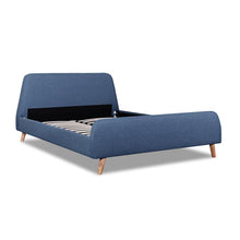 Load image into Gallery viewer, Ainslie Queen Bed Frame - Blue Fabric - Modern Boho Interiors