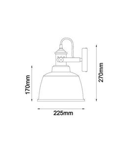 Alto Adjustable Bell Wall Lamp - Grey/Copper - Modern Boho Interiors
