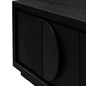 Annular Entertainment Unit 2m - Textured Black - Modern Boho Interiors