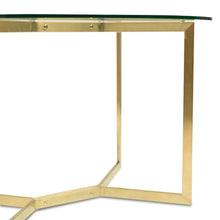 Load image into Gallery viewer, Ardent Round Glass Dining Table 1.1m - Gold Base - Modern Boho Interiors