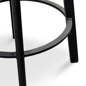 Ardie Bar Stool 65cm - Natural, Black Frame - Modern Boho Interiors