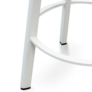 Ardie Bar Stool 65cm - Natural, White Frame - Modern Boho Interiors