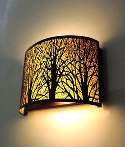 Autra Interior Wall Light - Aged Bronze with Amber Lining - Modern Boho Interiors