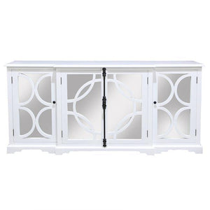 Benedict Sideboard (Mirrored Doors) - White - Modern Boho Interiors