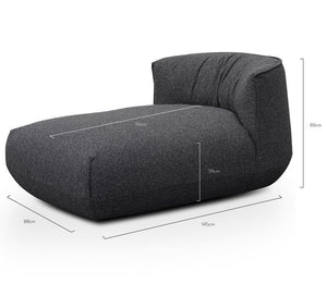 Benny Lounge Chair With Chaise - Dark Grey - Modern Boho Interiors