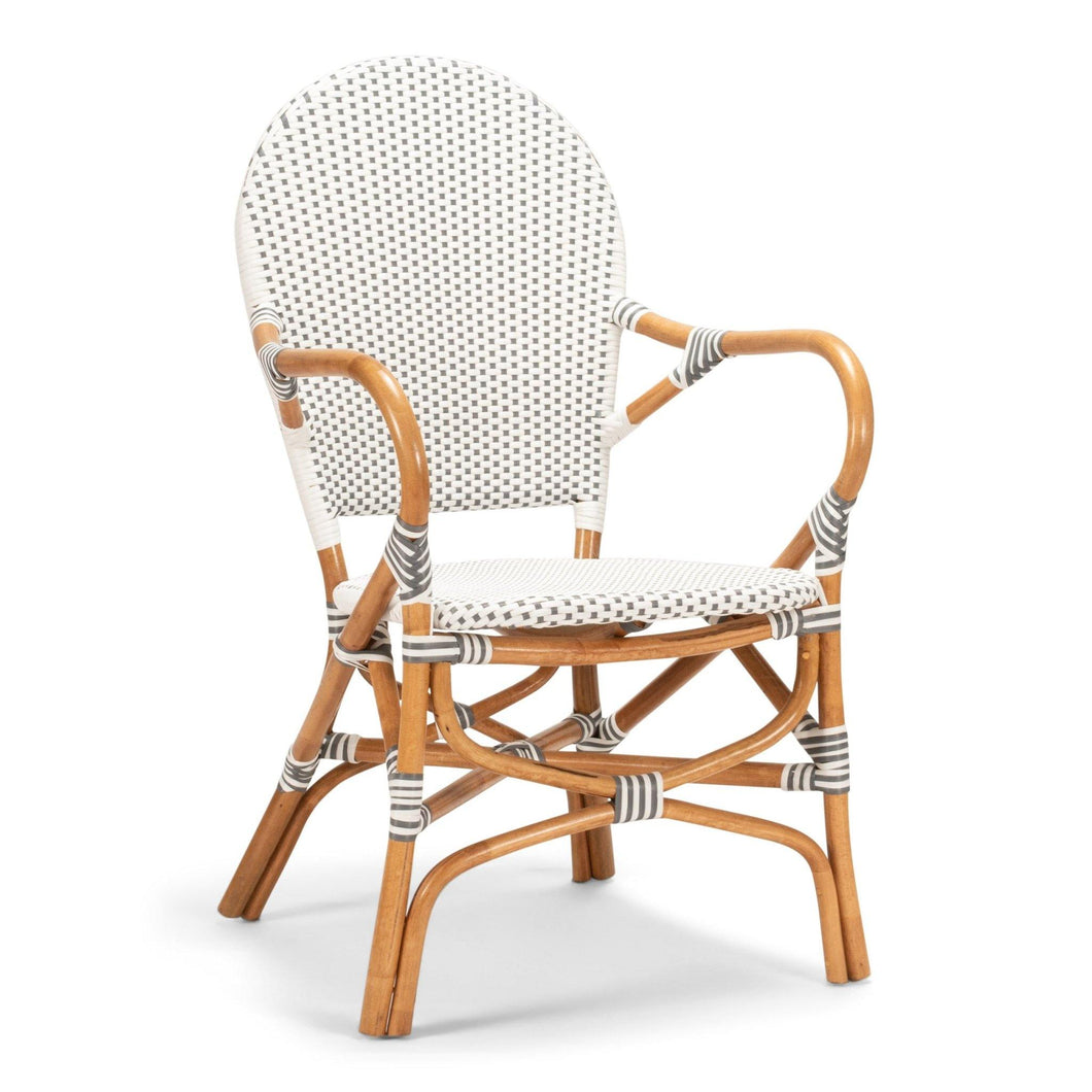 Bistro Chair - White/Grey Weaving - Modern Boho Interiors