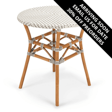 Load image into Gallery viewer, Bistro Table - White/Grey Weaving - Modern Boho Interiors