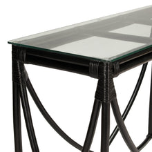 Load image into Gallery viewer, Bryelle Hall Table with Glass Top - Black - Modern Boho Interiors