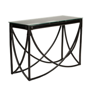 Bryelle Hall Table with Glass Top - Black - Modern Boho Interiors