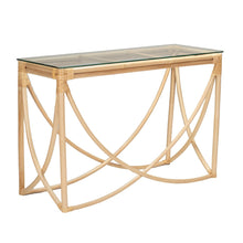 Load image into Gallery viewer, Bryelle Hall Table with Glass Top - Natural - Modern Boho Interiors