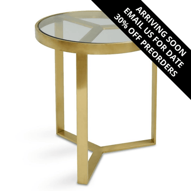 Byron Side Table - Brushed Gold Base - Modern Boho Interiors