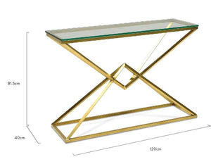 Cairo Console Table 1.2m - Gold Base - Modern Boho Interiors
