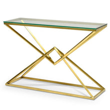 Load image into Gallery viewer, Cairo Console Table 1.2m - Gold Base - Modern Boho Interiors