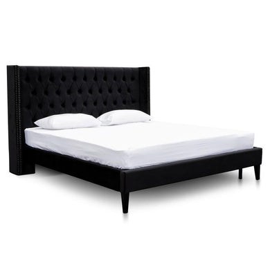 Cecelia King Bed Frame - Black Velvet - Black Velvet - Modern Boho Interiors