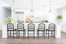 Load image into Gallery viewer, Chippendale Bar Stool - Black - Modern Boho Interiors