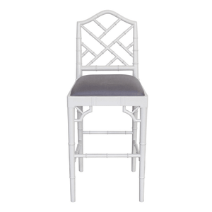 Chippendale Bar Stool - French Grey, Charcoal - Modern Boho Interiors