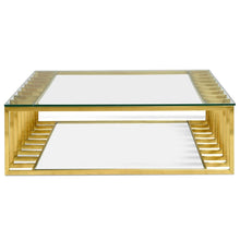 Load image into Gallery viewer, Column Coffee Table 1.3m - Gold Base - Modern Boho Interiors