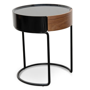 Copenhagen Side Table - Walnut & Black - Modern Boho Interiors