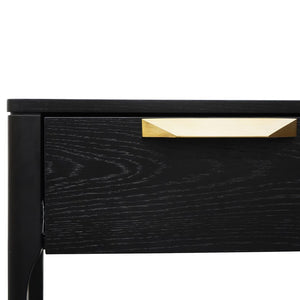 Corfu Bedside Table - Black Veneer - Modern Boho Interiors