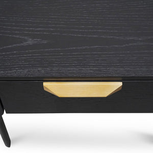 Corfu Bedside Table - Black Veneer - Modern Boho Interiors