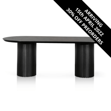 Cosmo Dining Table 2.2m - Black Oak - Modern Boho Interiors