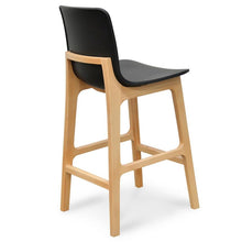Load image into Gallery viewer, Cozy Bar Stool - Black, Natural Frame - Modern Boho Interiors