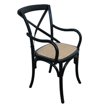 Load image into Gallery viewer, Crossback Carver Dining Chair - Black - Modern Boho Interiors