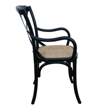 Load image into Gallery viewer, Crossback Carver Dining Chair - Black - Modern Boho Interiors
