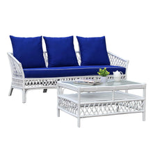 Load image into Gallery viewer, Cruisy 3 Seat Sofa - White, Pacific Blue Fabric - Modern Boho Interiors