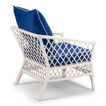 Load image into Gallery viewer, Cruisy Armchair - White With Pacific Blue Fabric - Modern Boho Interiors