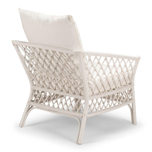 Cruisy Armchair - White With White Fabric - Modern Boho Interiors