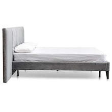Load image into Gallery viewer, Cullen Queen Bed Frame - Charcoal Velvet - Modern Boho Interiors