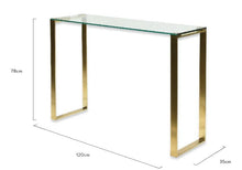 Load image into Gallery viewer, D&#39;Angelo Console Table - Brushed Gold Base - Modern Boho Interiors