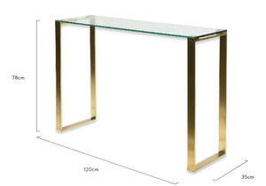 D'Angelo Console Table - Brushed Gold Base - Modern Boho Interiors