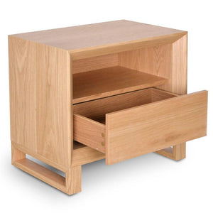 Denver Bedside Table - Natural Oak - Modern Boho Interiors