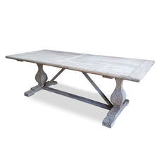 Load image into Gallery viewer, Dining Table 198cm - Rustic White Washed - Modern Boho Interiors