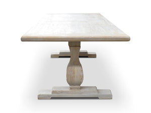 Dining Table 198cm - Rustic White Washed - Modern Boho Interiors