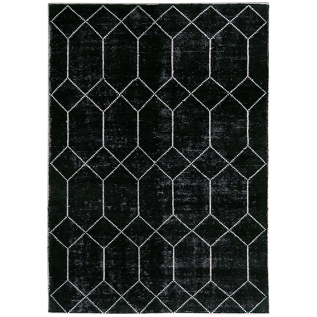 Distressed Geometric Rug 300x400 - Black - Modern Boho Interiors