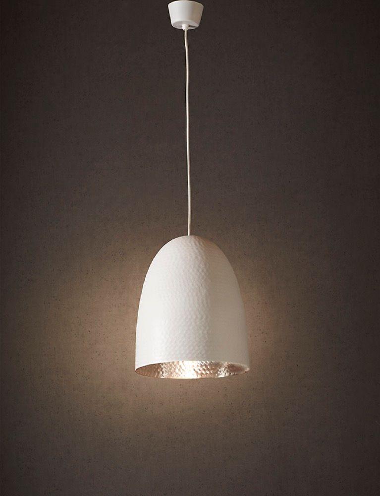 Dolce Beaten Hanging Lamp - White Silver - Modern Boho Interiors