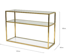Load image into Gallery viewer, Echoe Console Table 1.2m - Gold Base - Modern Boho Interiors