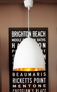 Egg Ceiling Lamp - White Brass - Modern Boho Interiors