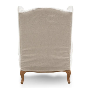Elia Wingback Fabric Armchair - Sand White - Modern Boho Interiors