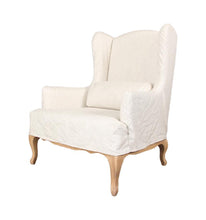 Load image into Gallery viewer, Elia Wingback Fabric Armchair - Sand White - Modern Boho Interiors