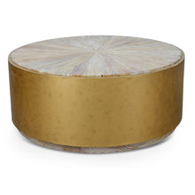 Load image into Gallery viewer, Elise Coffee Table 1m - Natural reclaimed timber, Golden Copper - Modern Boho Interiors
