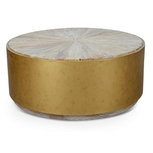 Elise Coffee Table 1m - Natural reclaimed timber, Golden Copper - Modern Boho Interiors