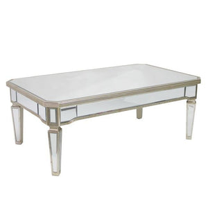 Elle Bliss Mirrored Coffee Table (Ribbed) Rectangle - Modern Boho Interiors