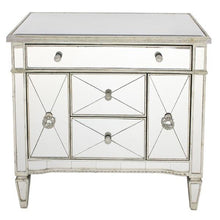 Load image into Gallery viewer, Elle Bliss Mirrored Dresser - 4 Drawers (Ribbed) - Modern Boho Interiors